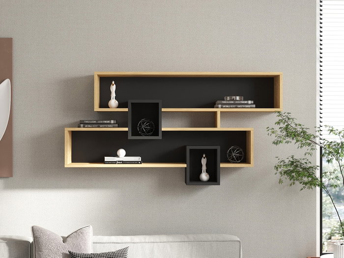 Hanah Home Estantería de pared Karen Zafiro y Antracita